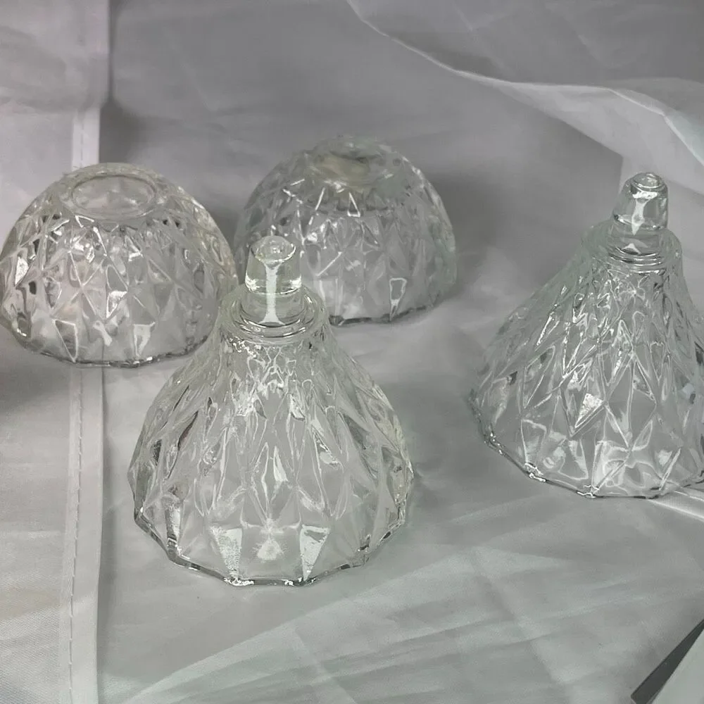 Lot of two lead crystal Romania pear shaped trinket boxes.